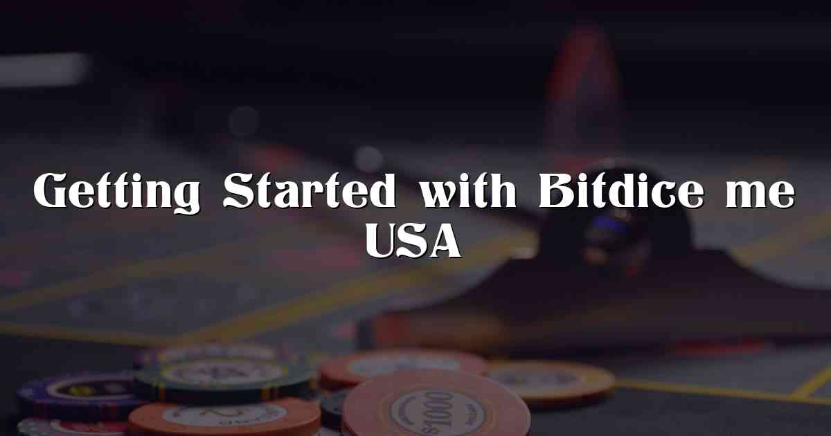 Getting Started with Bitdice me USA